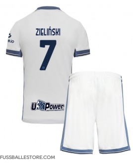 Günstige Inter Milan Piotr Zielinski #7 Auswärts Trikotsatzt Kinder 2024-25 Kurzarm (+ Kurze Hosen)